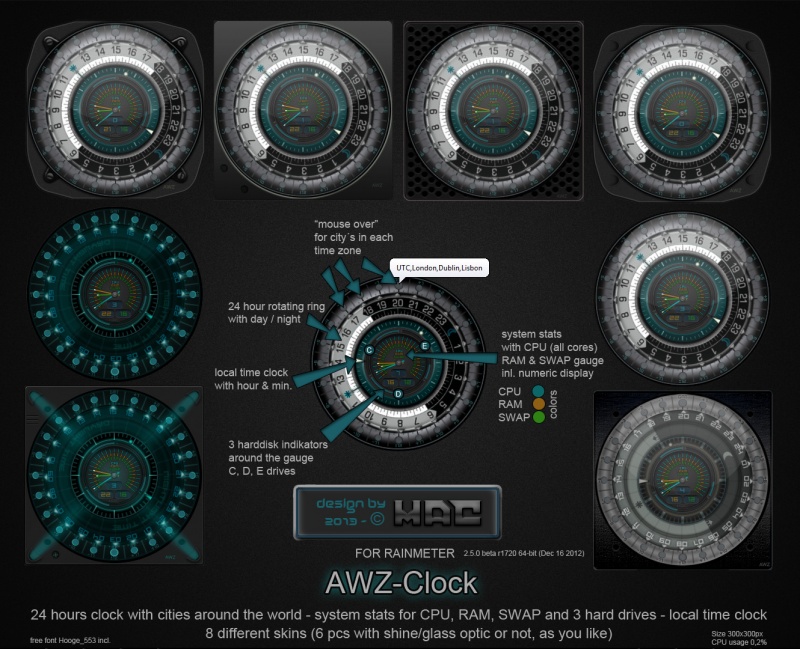 AWZ-Clock (for Rainmeter)