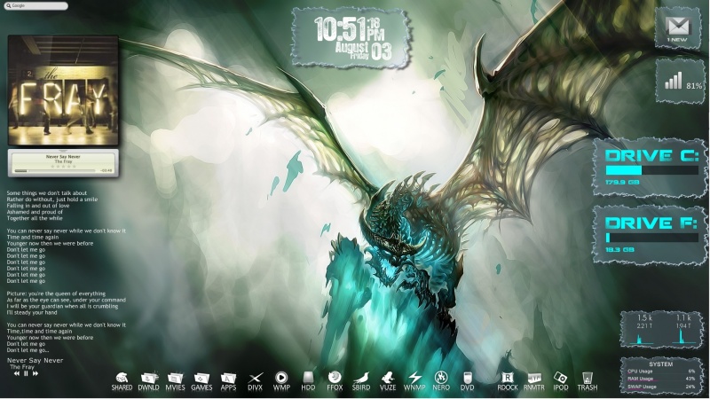 Conjuring The Bone Dragon Rainmeter Desktop