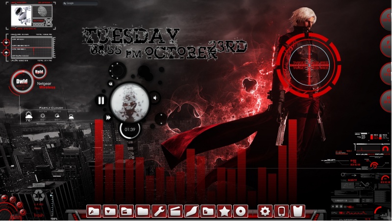 Devil May Cry Animated Rainmeter Desktop