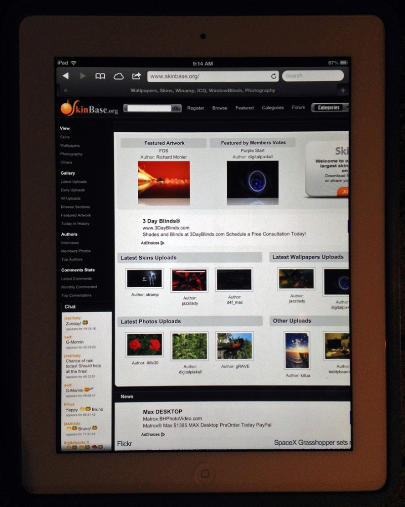 Skinbase Screen Shot on iPad 4