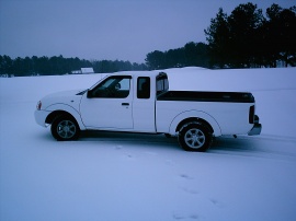 White Truck in White Snow