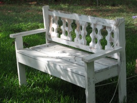 white bench